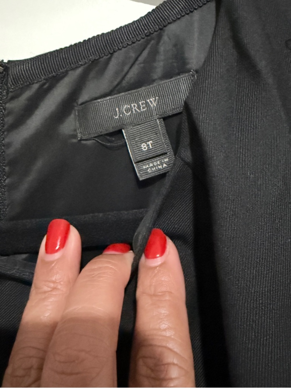 J. Crew Black Ruffle-Shoulder Midi Dress Size 8T - Picture 9 of 12